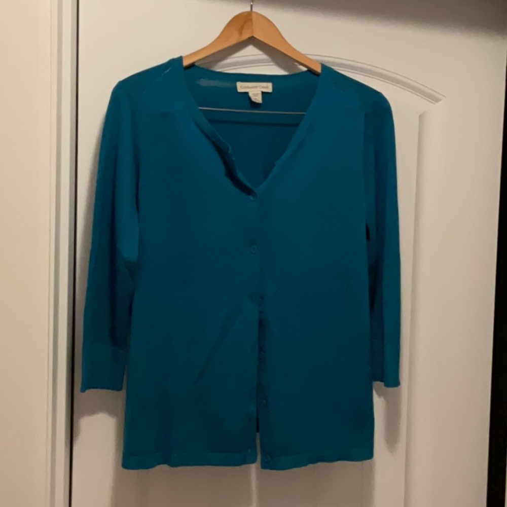 Coldwater Creek Turquoise Cardigan Sweater